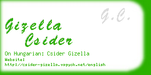 gizella csider business card